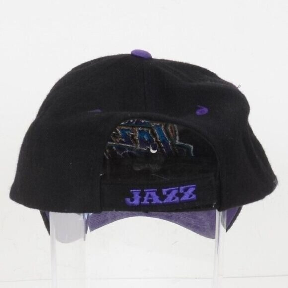 NIKE Team Utah Jazz 100% Wool Adjustable NBA Hat Black Purple - Picture 3 of 4